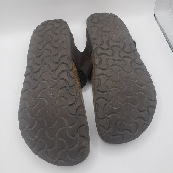 Betula Birkenstock Gizeh Thong Sandals Sz 6 Leather Suede Casual Cork Footbed - Picture 4 of 8
